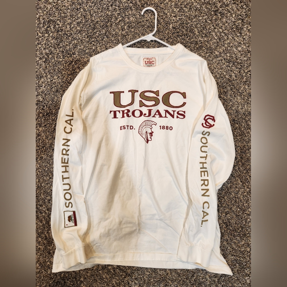 Vintage USC Trojan Red Jacket Shirt Men Size XXL